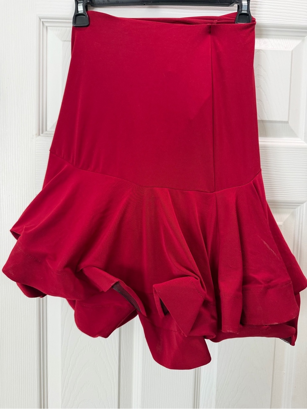Dance and Sway Red Ruffled Women’s Skirt with Floral Detail Rumba Latin Salsa AS - Picture 5 of 10